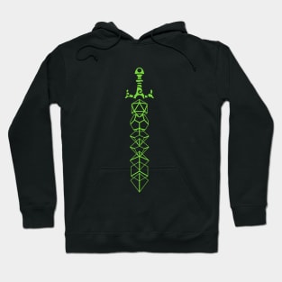 The Polyhedral Dice Collector's Green Sword Hoodie